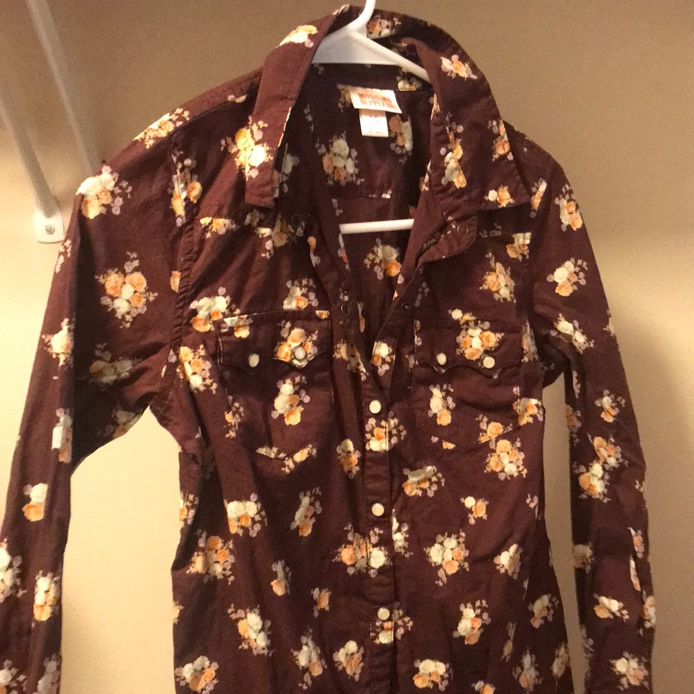 floral flannel size small